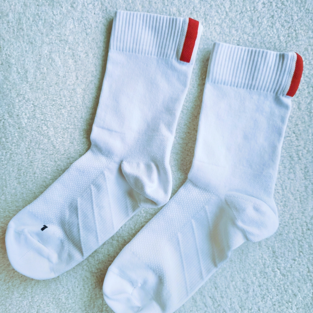 Tracksmith Speed Crew Socks White Size Small
